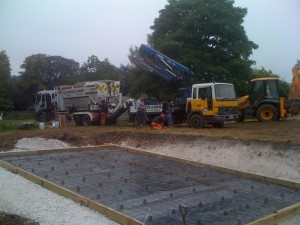 Concrete arrives on site