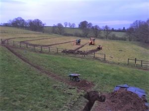 Trenching to lay Geo Thermal Pipes Ashbourne